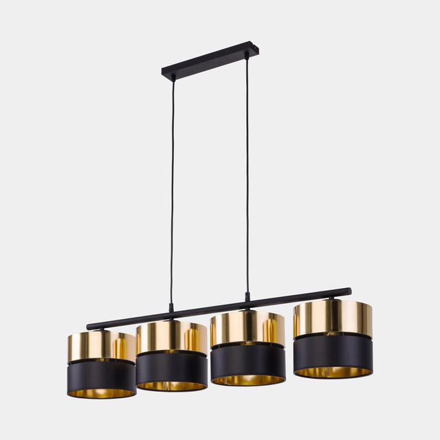 Lampa wisząca HILTON 4xE27 - czarny/złoty