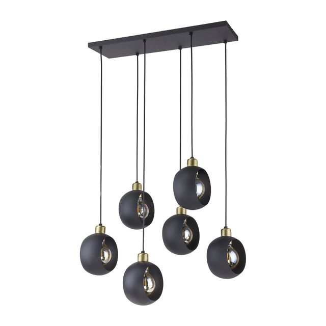 Lampa wisząca JALA 6P 6xE27 - czarny/patyna