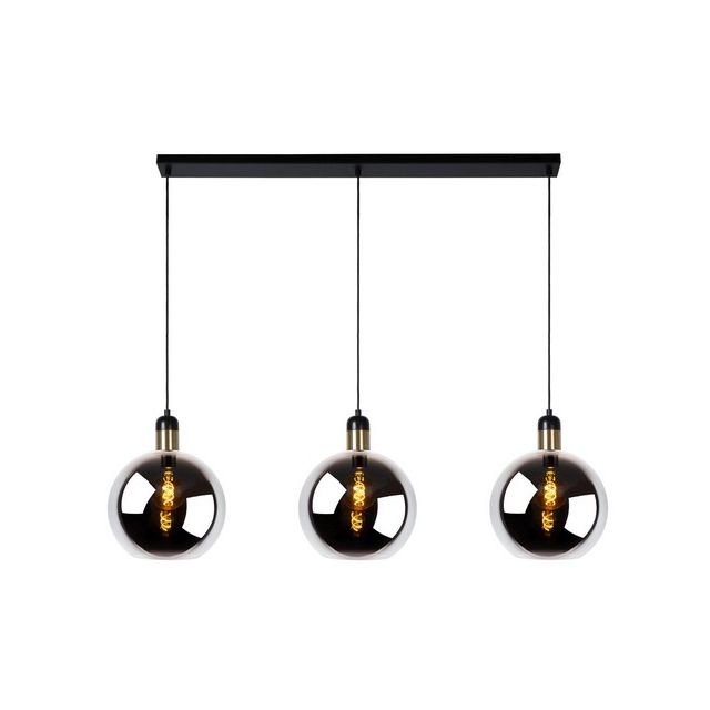 Lampa wisząca JULIUS 3xE27 - czarny/dymiony
