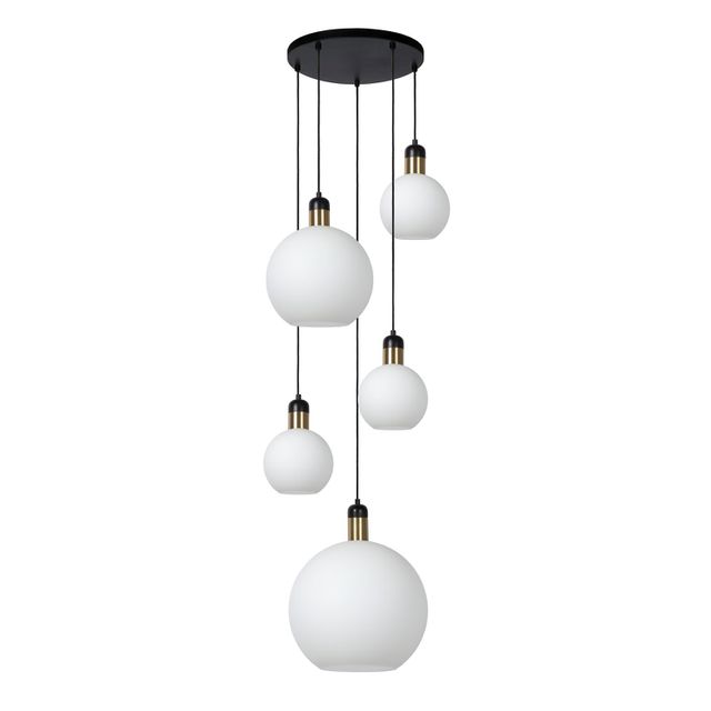 Lampa wisząca JULIUS 5xE27 - czarny/biały