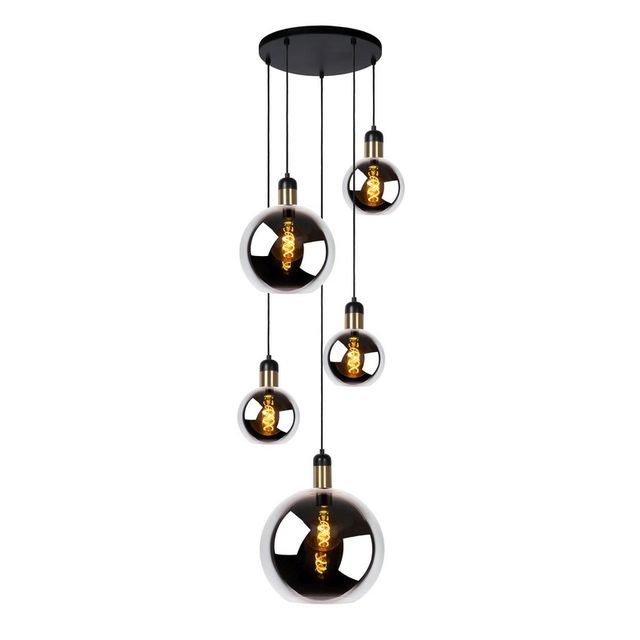 Lampa wisząca JULIUS 5xE27 - czarny/dymiony