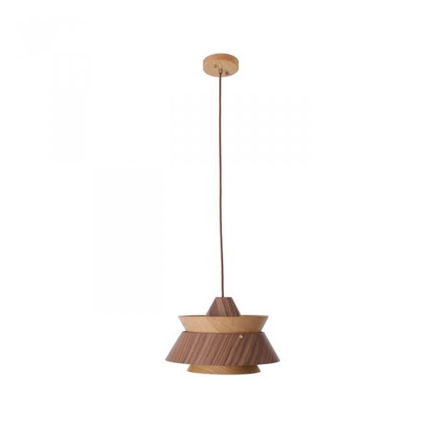 Lampa wisząca KIOTO E27 - brązowy/drewno