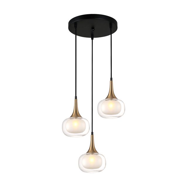 Lampa wisząca KONILA 3xG9 - czarny/transparentny