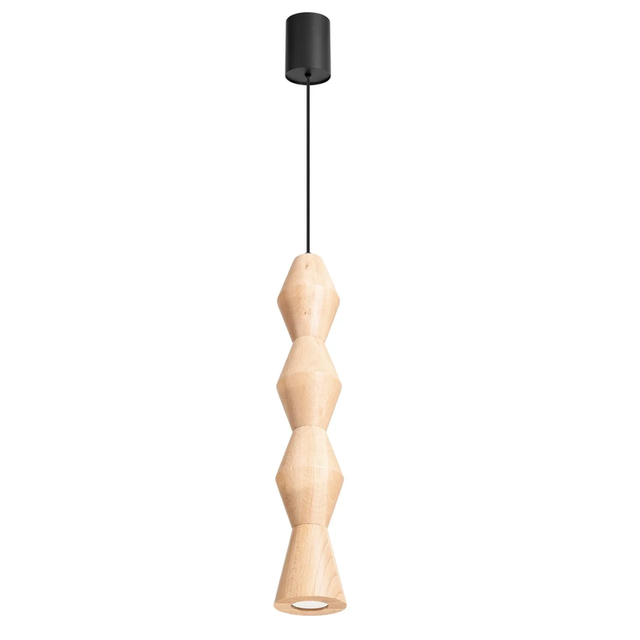 Lampa wisząca KUBBE duża R GU10 - drewniany/czarny