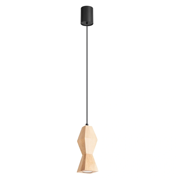 Lampa wisząca KUBBE mała S GU10 - drewniany/czarny