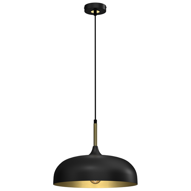 Lampa wisząca LINCOLN 35cm E27  czarny/złoty