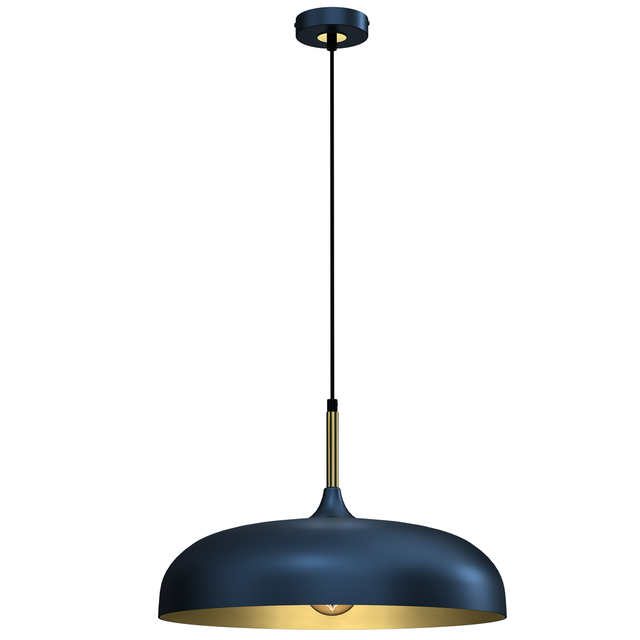 Lampa wisząca LINCOLN 45 cm  E27 - niebieski/złoty