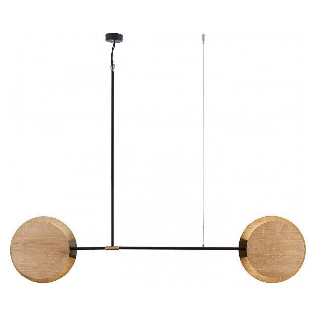 Lampa wisząca MINIMAL II 2xE27 - drewno
