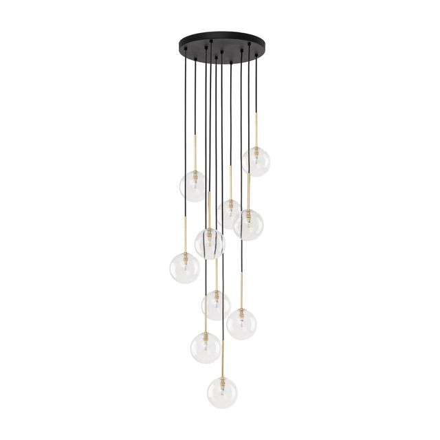 Lampa wisząca NILOS 10xG9 - czarny/transparentny