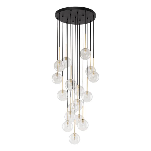 Lampa wisząca NILOS 17xG9 - czarny/transparentny