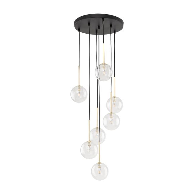 Lampa wisząca NILOS 7xG9 - czarny/transparentny