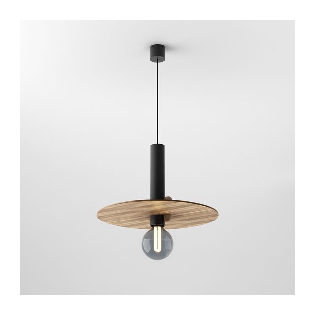 Lampa wisząca OKKA E27 Phase-Control - czarny/drewno