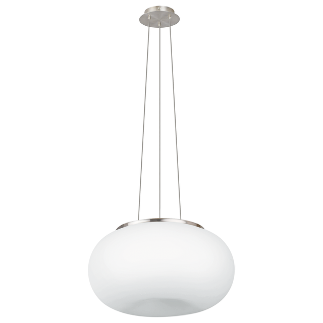 Lampa wisząca OPTICA 45cm 2xE27 - nikiel mat/biały