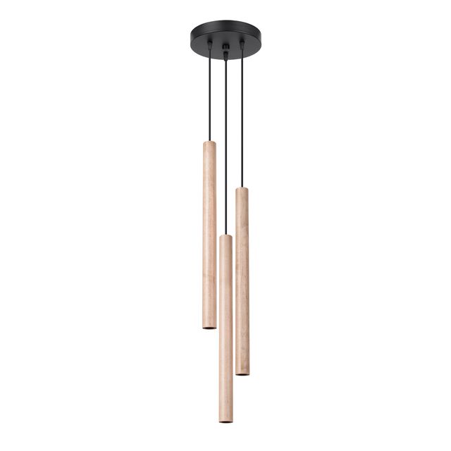 Lampa wisząca PASTELO 3P 3xG9 - czarny/drewno