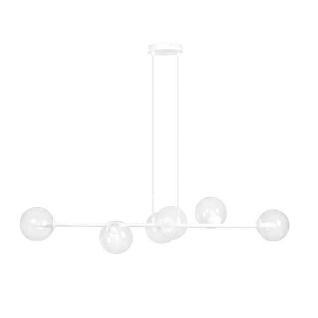 Lampa wisząca ROSSI 6 BL 6xE14 - biały/transparentny