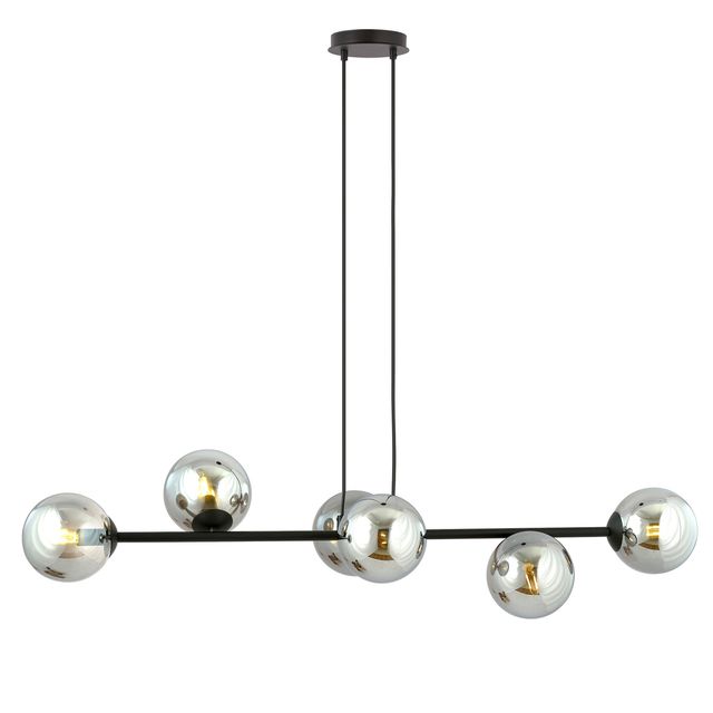 Lampa wisząca ROSSI 6 BL 6xE14 - czarny/dymiony