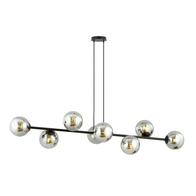 Lampa wisząca ROSSI 8 BL 8xE14 - czarny/dymiony