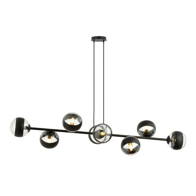 Lampa wisząca ROSSI 8 BL 8xE14 - czarny/stripe