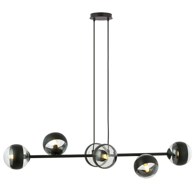 Lampa wisząca ROSSI 8 BL 6xE14 - czarny/stripe