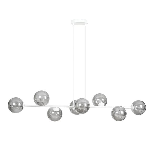Lampa wisząca ROSSI 8 WH 8xE14 - biały/dymiony