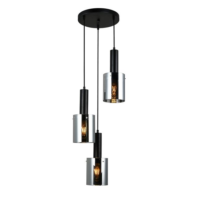 Lampa wisząca SARDO 3 E27 - czarny/dymiony