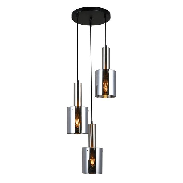 Lampa wisząca SARDO 3 E27 - nikiel/dymiony