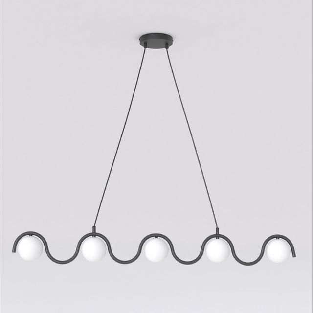 Lampa wisząca SINUS 5 BL OPAL G9 - czarny