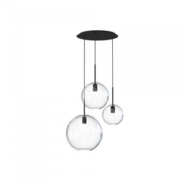 Lampa wisząca SPHERE III 3xE27 - transparentny/czarny