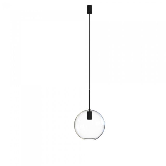 Lampa wisząca SPHERE L 25cm E27 - transparentny/czarny