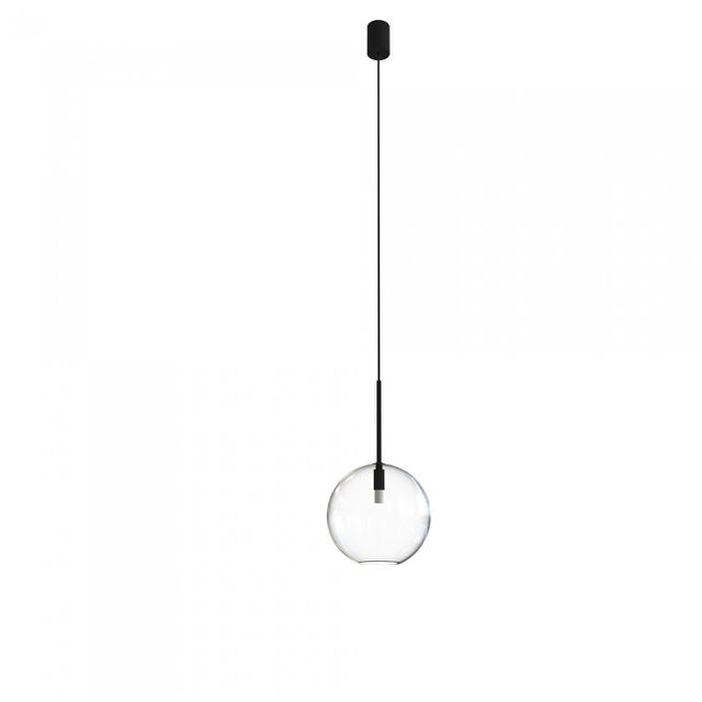 Lampa wisząca SPHERE M 20cm E27 - transparentny/czarny