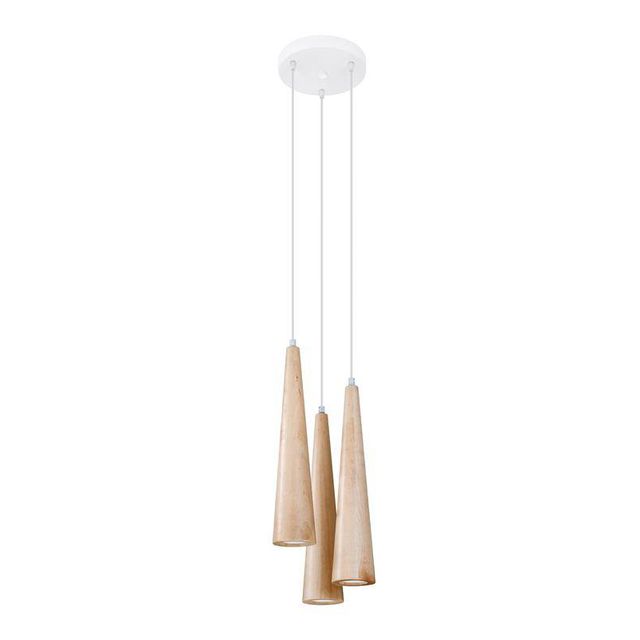 Lampa wisząca SULA 3xGU10 - biały/drewno