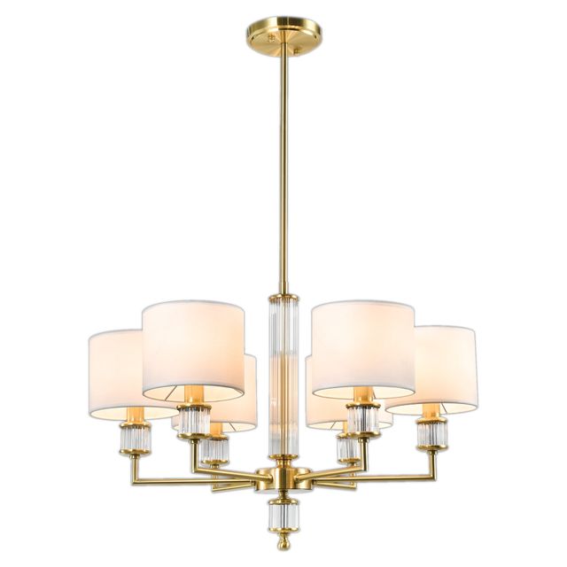 Lampa wisząca SUTTON 6 x E14 mosiądz