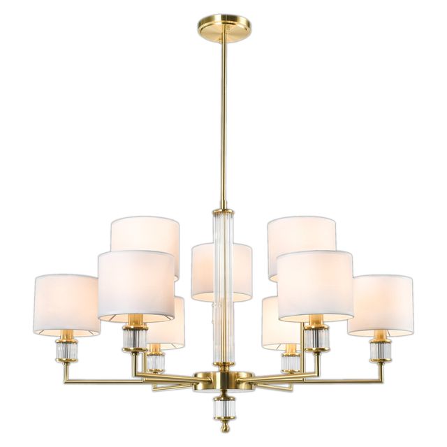 Lampa wisząca SUTTON 9 x E14 mosiądz