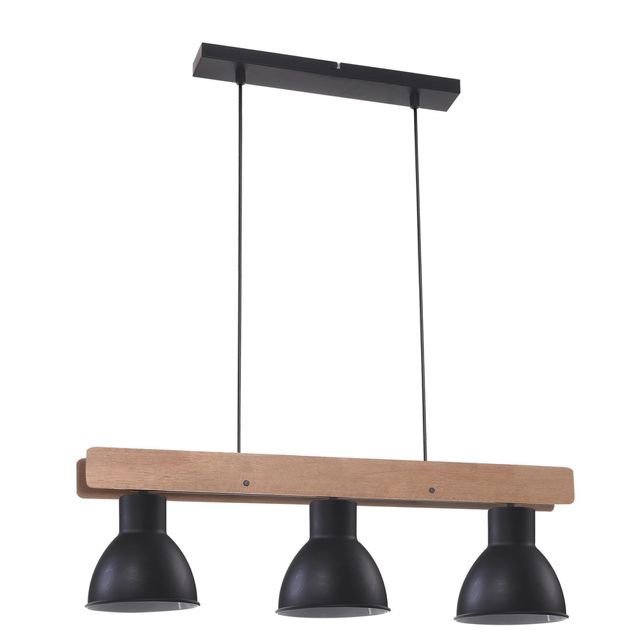 Lampa wisząca VARIO 3xE27 - czarny/drewno