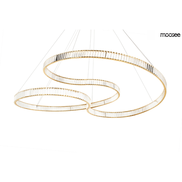 Lampa wisząca WAVE 160 120W 3000K - złoty/transparentny