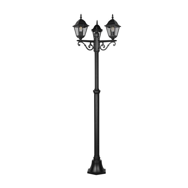 Latarnia ogrodowa LIVENZA 200cm 3xE27 IP44 - czarny/transparentny