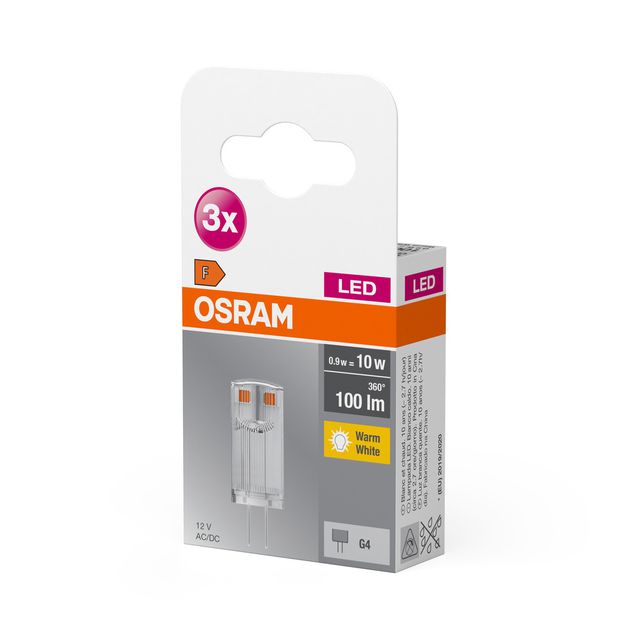 Żarówka LED BASE PIN G4 12V 0.9W 827 Clear G4 - trójpak