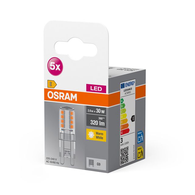 Żarówka LED BASE PIN G9 2.6W 827 Clear G9 - pięciopak