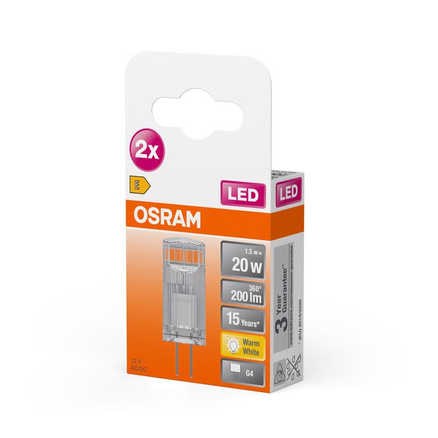 Żarówka LED PIN 12V 1.8W 827 Clear G4 - dwupak