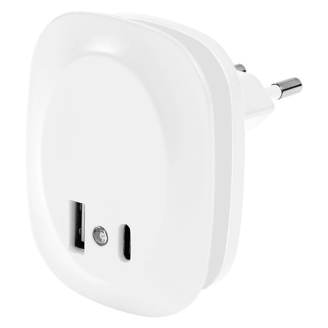 Lampa do gniazdka dziecięca Lunetta Edge USB A&C 3000K LED 0,35W