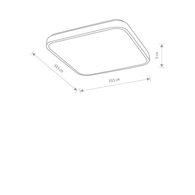 Plafon hermetyczny AGNES SQUARE PRO LED 16W 3000K IP44 - czarny/biały