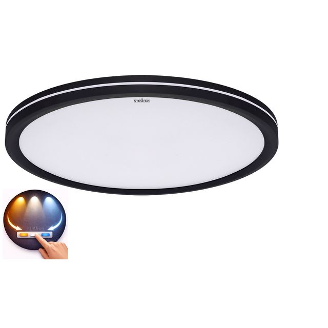 Plafon LED czarny okrągły cienki AMADEUS 18W 23cm 980lm zmienna barwa CCT