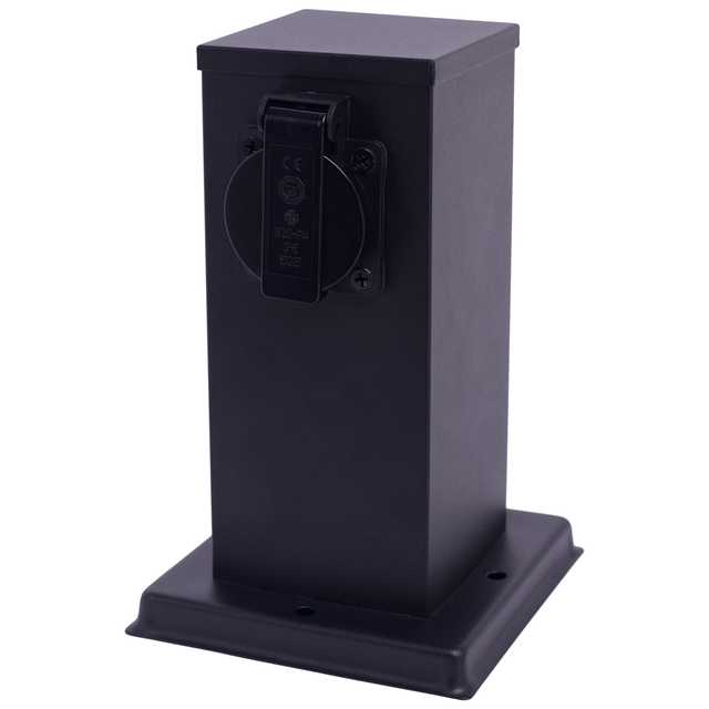 Słupek ogrodowy ELECTRIC 2 x gniazdo 20cm IP44 - czarny