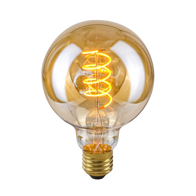 Żarówka AMBER SPIRAL Retro LED E27 4W 2200K DIM G95
