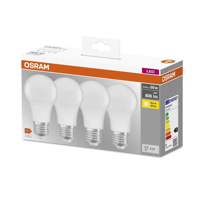 Żarówka BASE LED Classic E27 8,5W 2700K ciepła - 4 szt.