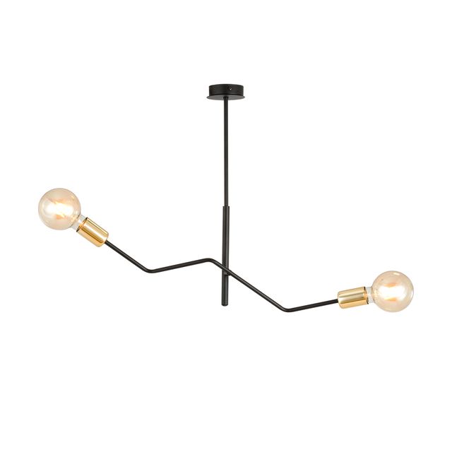 Żyrandol BOLT 2 BLACK/GOLD 2xE27 - czarny/złoty